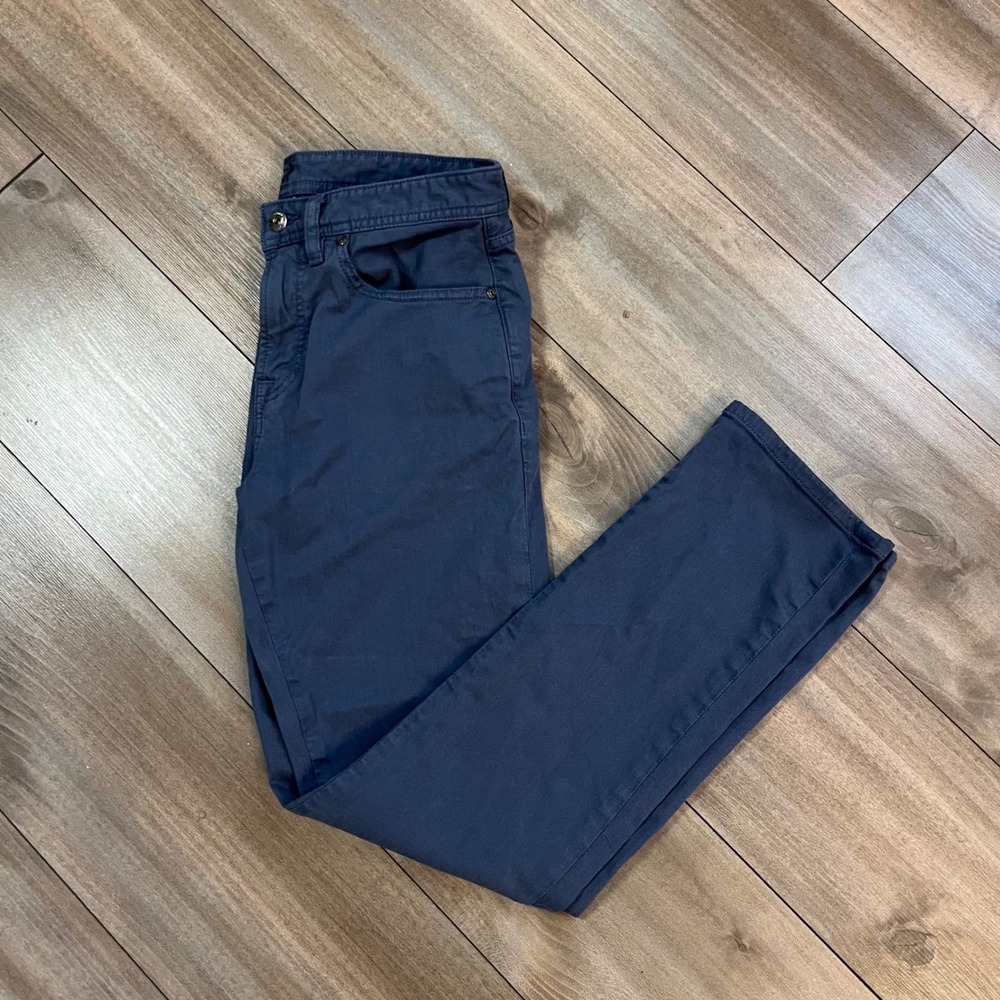 Johnnie-O Mens 30x30 5-Pocket Pants Navy Blue Cross Country Twill Stretch Slim